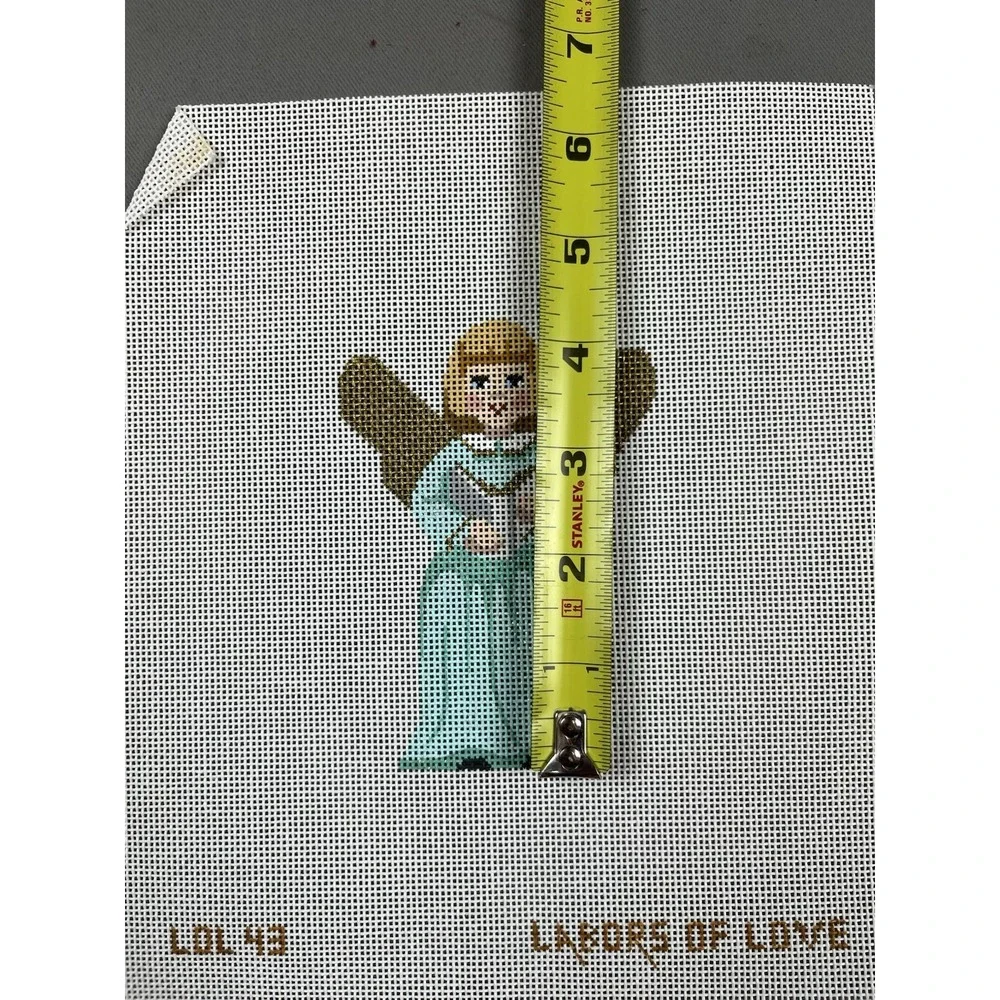 Labors of Love Handpainted HP Needlepoint Canvas - Chirstmas Angel w/ Book